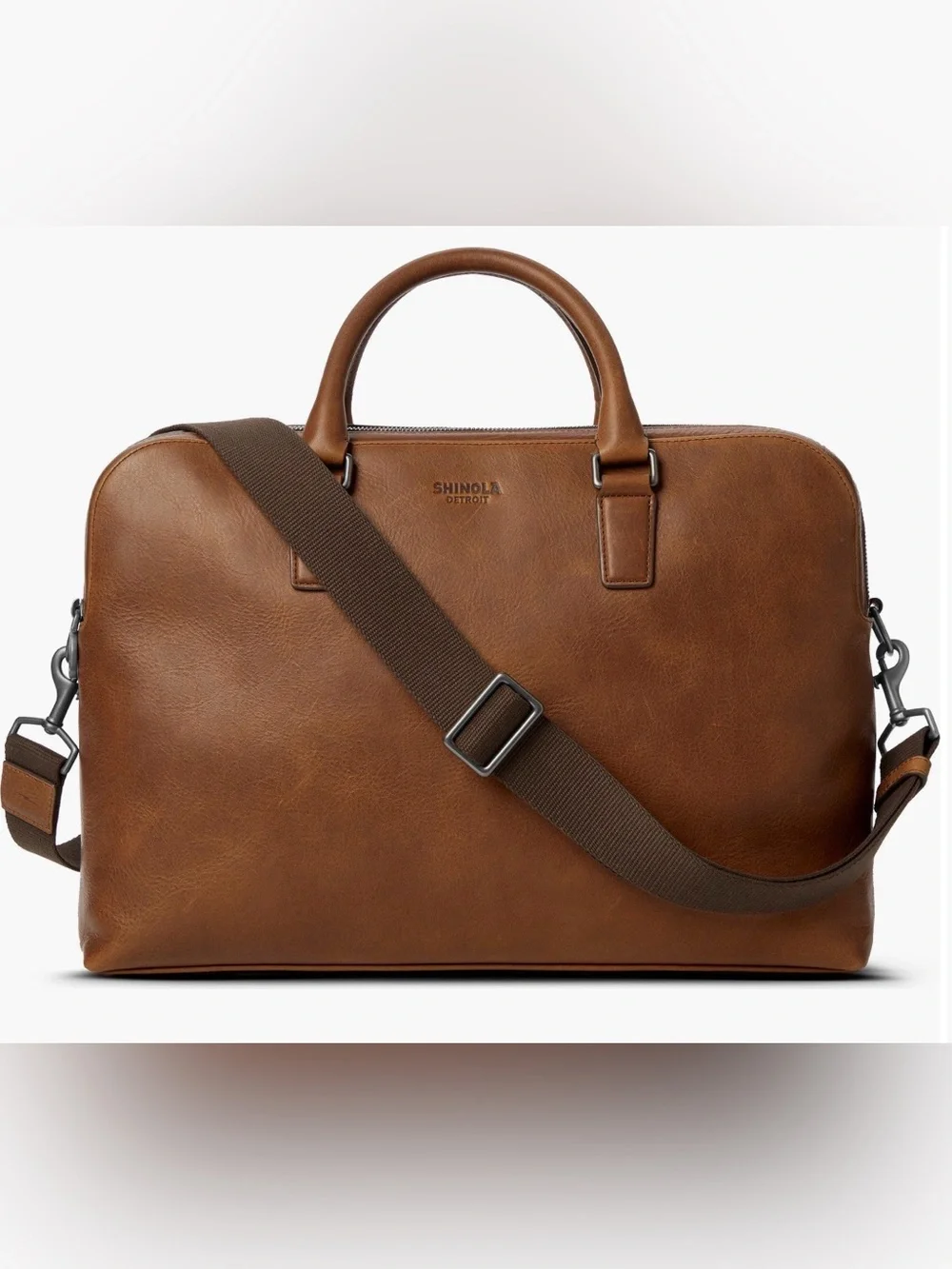 ShinolaDouble Zip Navigator Leather Briefcase